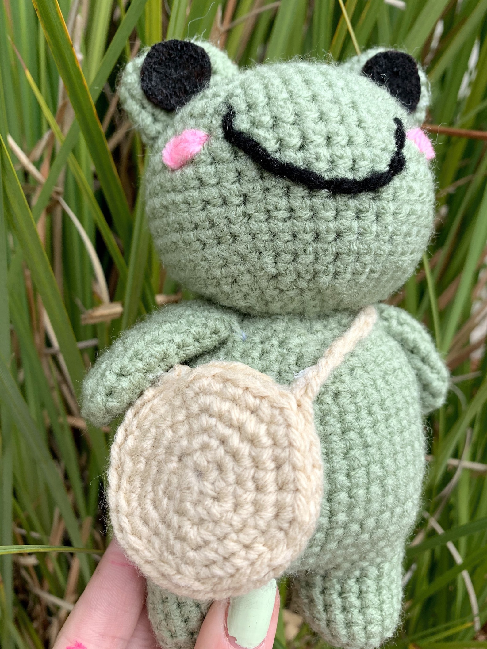 Crochet frog 3 with a purse | Etsy