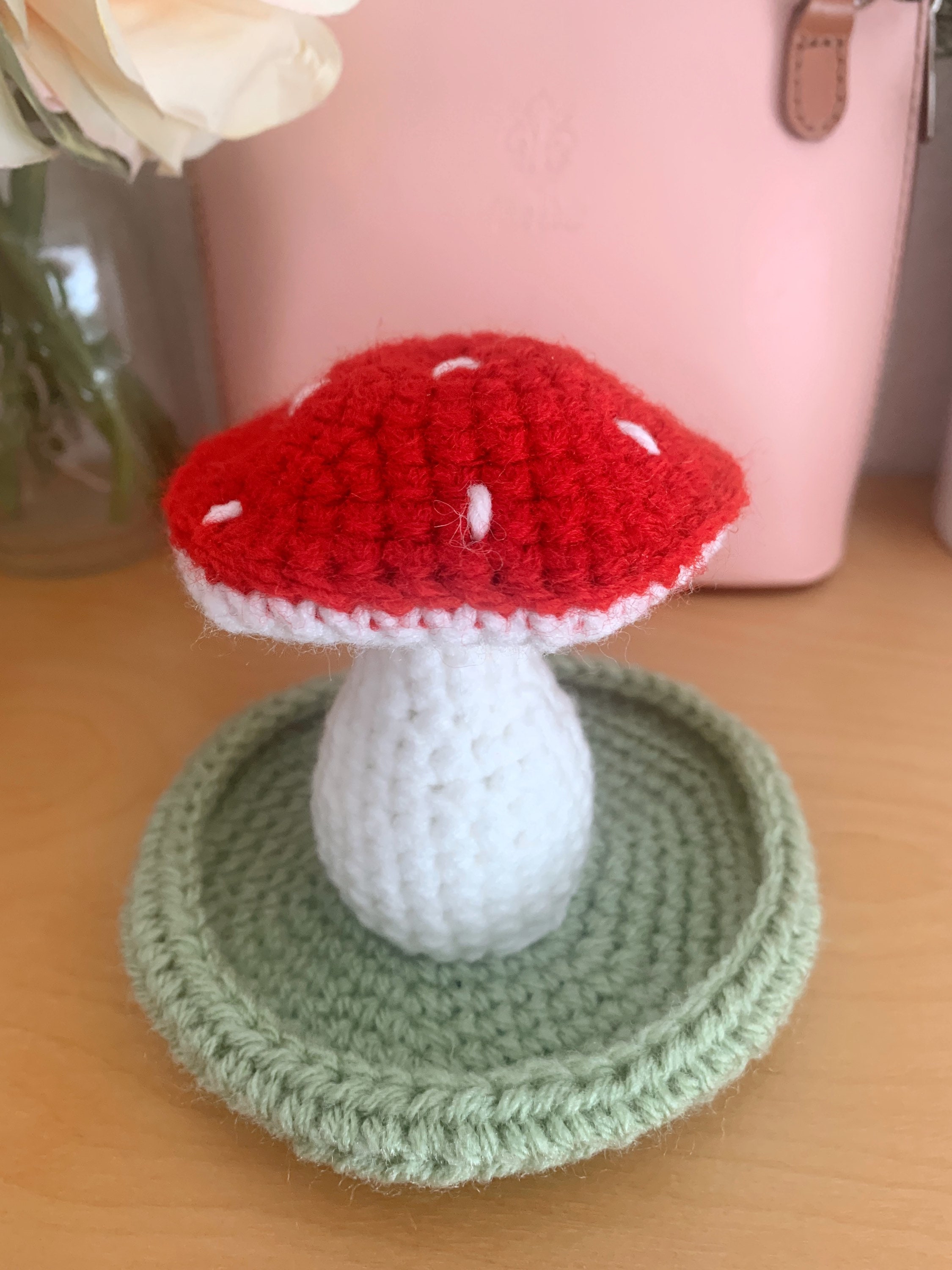 Crochet Mushroom Jewelry Holder/dish for Room and Room Decor Etsy