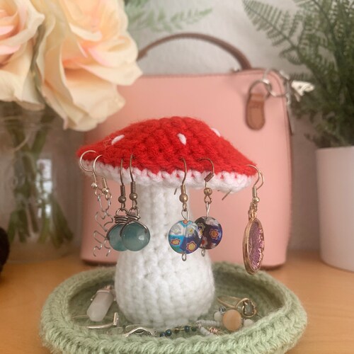Crochet Mushroom Jewelry Holder/dish for Room and Room Decor Etsy