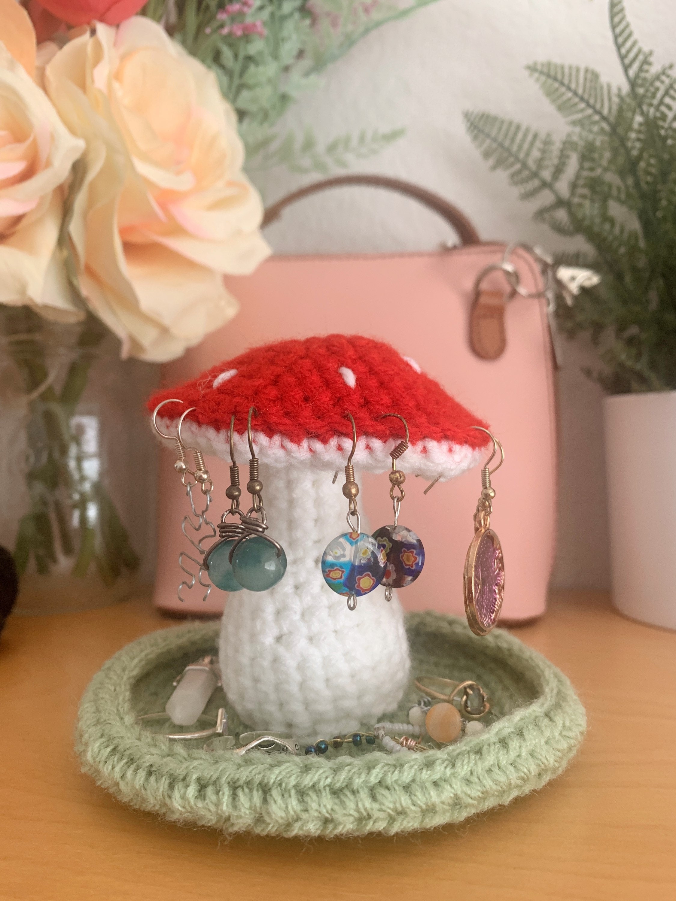 Crochet Mushroom Jewelry Holder/dish for Room and Room Decor Etsy