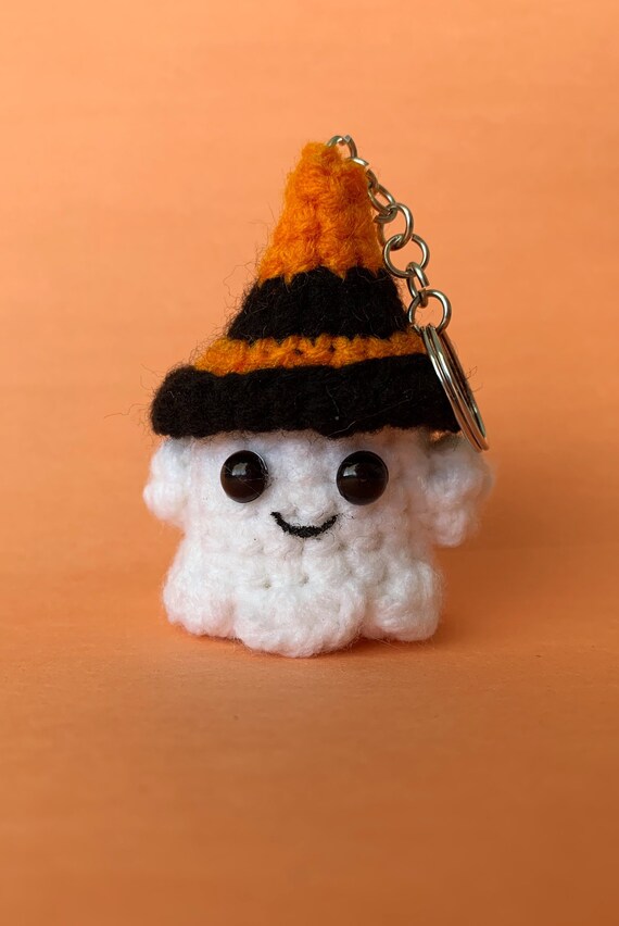 Crochet keychain ghost Etsy