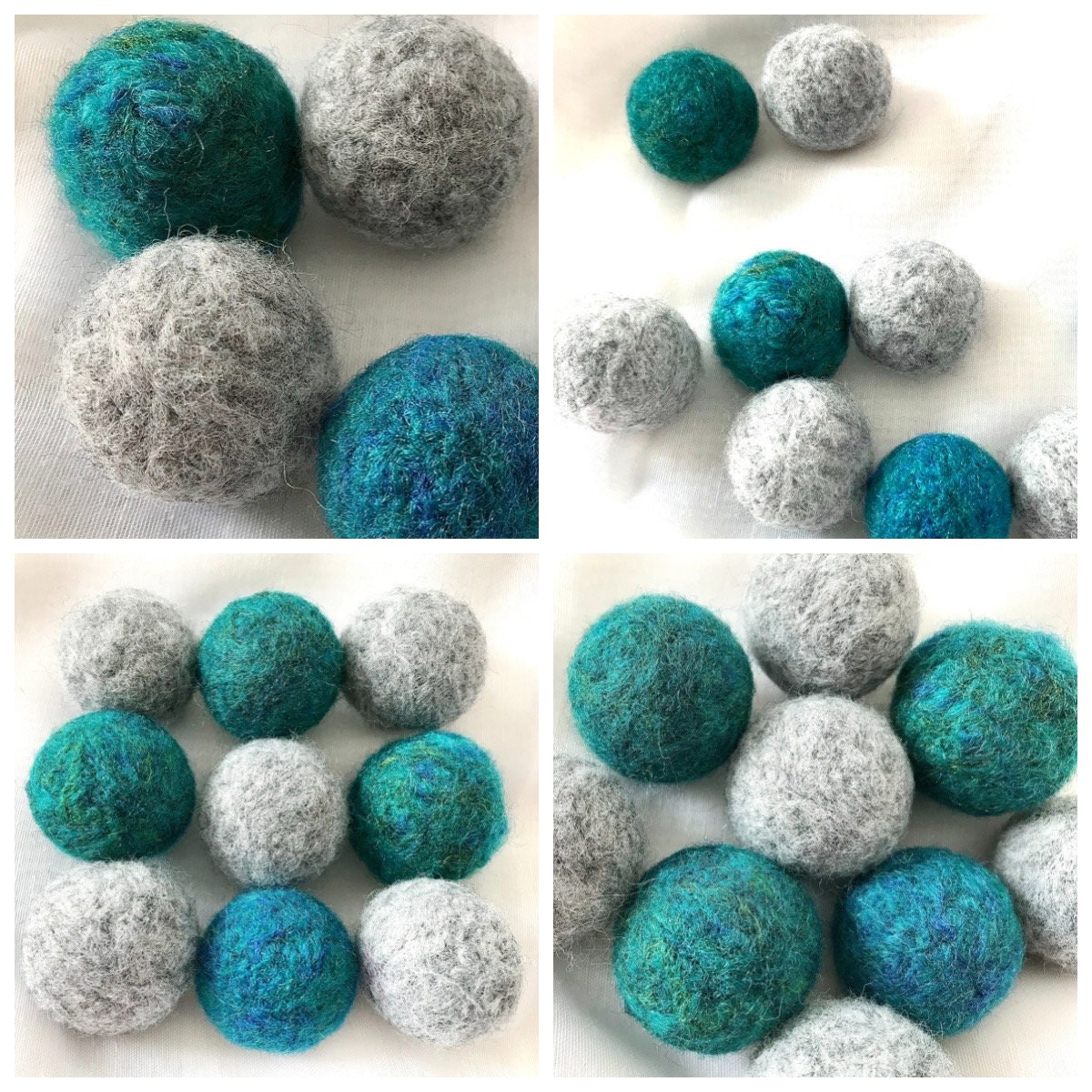 9 x Handmade Needle Felted Balls for Crafting or Jewellery Etsy