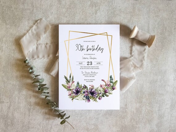 TEMPLATE Birthday Party Invitation 5x7 Editable Template | Etsy