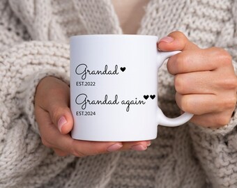 Personalized Grandad Mug, Grandparents Announcement Gift