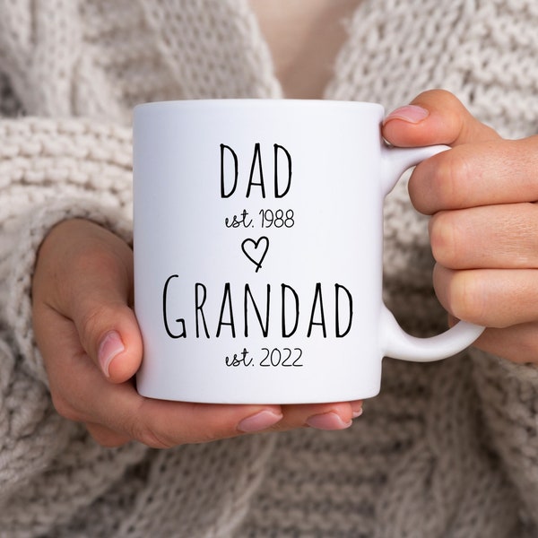 Unique Custom Dad Personalized Premium Coffee Mugs: Perfect Pregnancy Announcement, Birthday and Christmas Gift, Personalised Gift