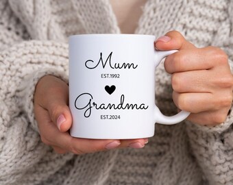 Personalized Grandma Coffee Mug: Mother's Day Pregnancy Announcement Gift