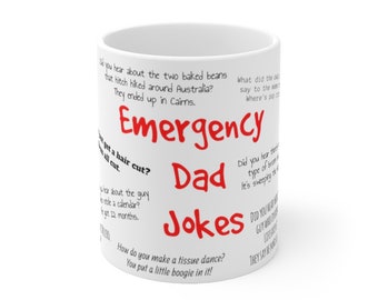 Laugh Out Loud with our Australian Emergency Dad Jokes Mug - Perfect Gift for Dads with a Sense of Humor!