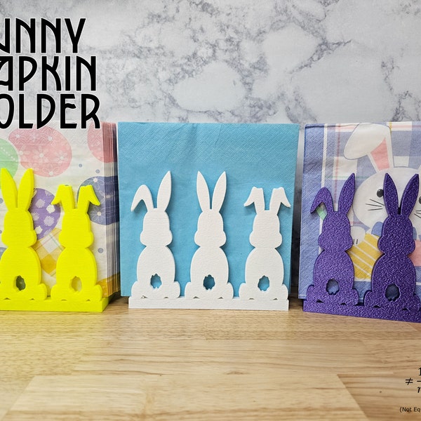 Bunny Napkin Holder Easter Decoration, Spring Decor Table Setting, rustic farmhouse adorable rabbit napkin, Cute Napkin Display Center Piece