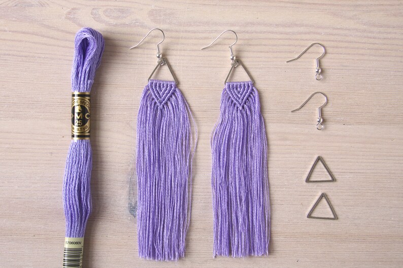 Macrame Earrings Kit Craft Kit Macrame Jewellery Kit Fringe Benefits Earrings image 8