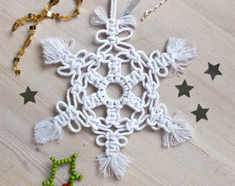 Macrame Snowflake Kit - Craft Kit for Adults -Christmas Macrame Kit