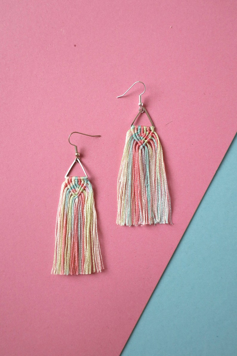 Macrame Earrings Kit Craft Kit Macrame Jewellery Kit Fringe Benefits Earrings image 3