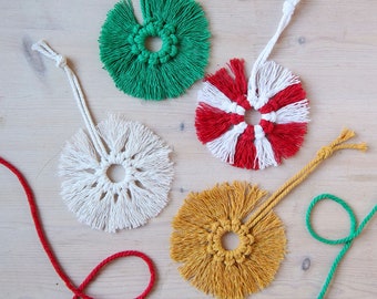 Christmas Macrame Kit - Macrame Decoration Kit - Craft Kit for Adults - Macrame Hanging Decorations