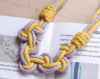 Padrão de colar de macramê - Tutorial de colar de macramê para iniciantes - Colar de macramê celta