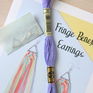 Macrame Earrings Kit Craft Kit Macrame Jewellery Kit Fringe Benefits Earrings image 5