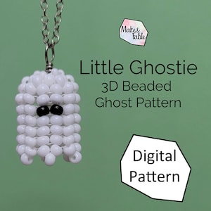 Little Ghostie - Beaded Ghost Pattern - 3D Ghost Beaded Charm