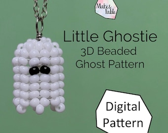 Little Ghostie - Beaded Ghost Pattern - 3D Ghost Beaded Charm