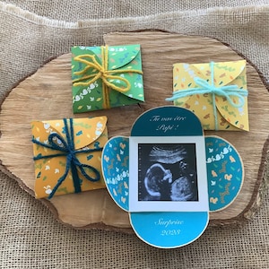 Surprise bag to announce your pregnancy with the printing of your own ultrasound or illustration/photo!