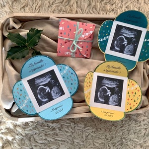 Surprise bag to announce your pregnancy with the possibility of printing your own ultrasound, winter motif!