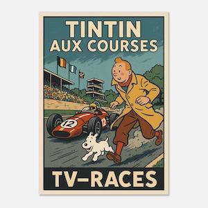Tintin on Safari Print – Retro Comic Book Wildlife Poster on