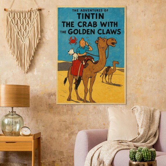 Tintin Crab With the Golden Claws Print – Retro Comic Book