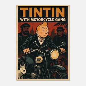 Tintin on Safari Print – Retro Comic Book Wildlife Poster on