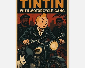 Tintin Casino Poster - Retro Comic Book Art Print on Premium Matte