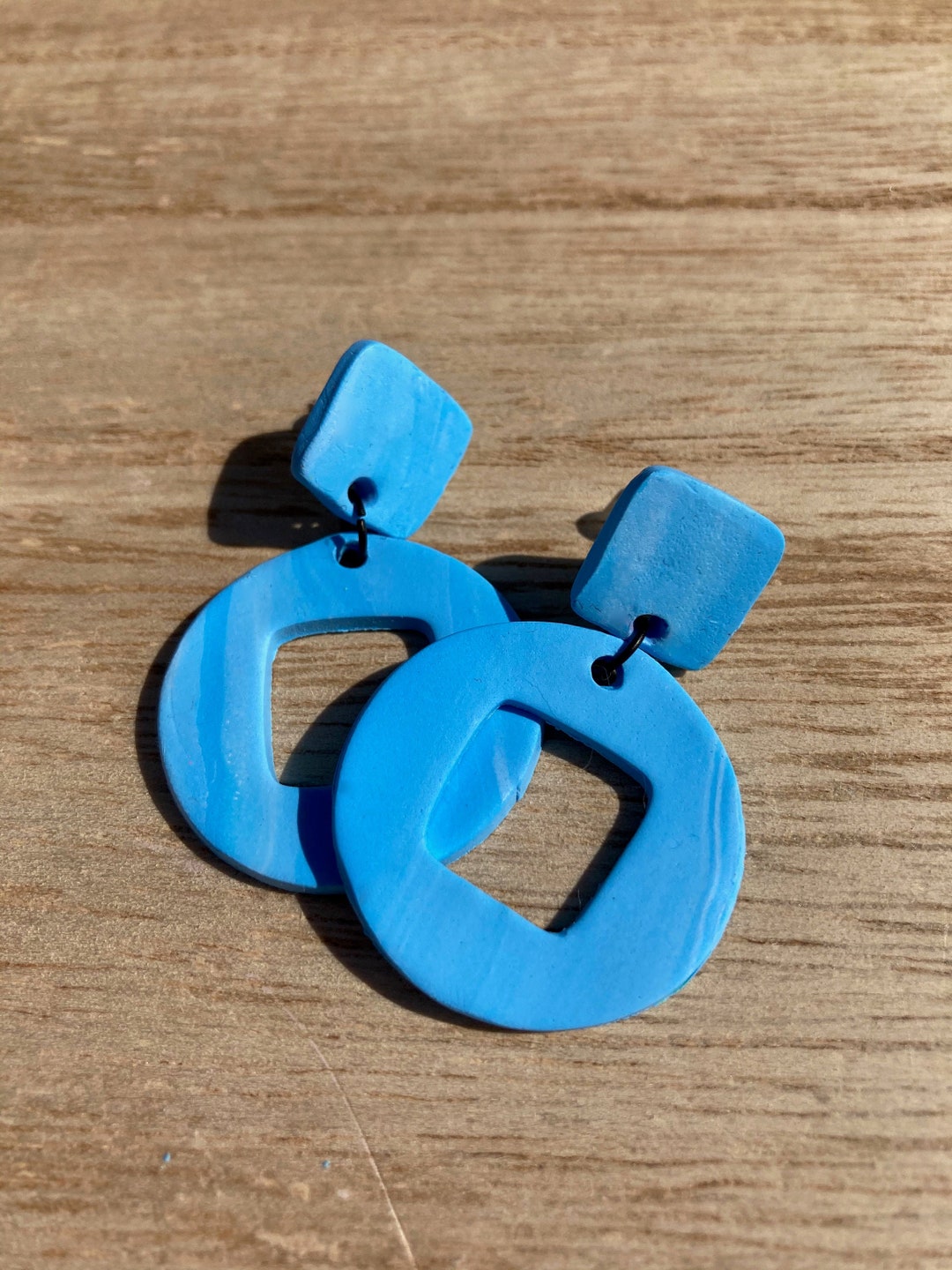 Baby Blue Statement Earrings, Sky Blue Statement Earrings, Powder Blue