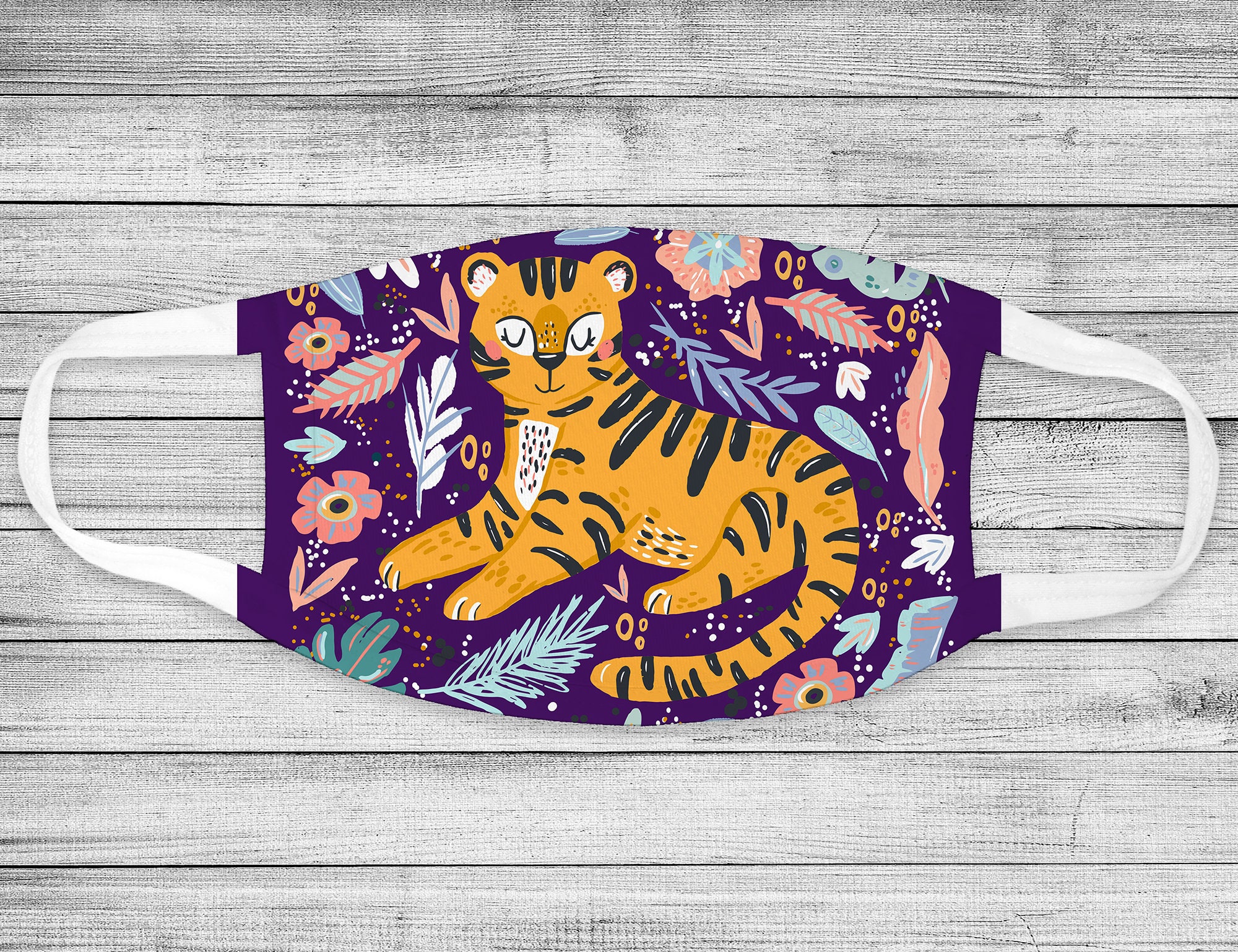Facial Mask Tiger Washable Face Mask Etsy