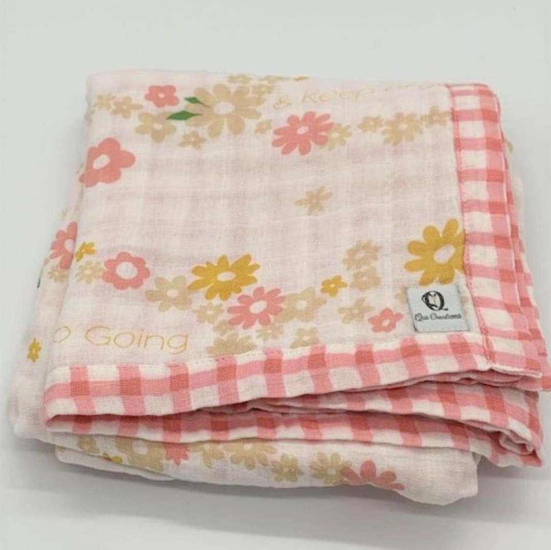 Floral and Plaid Reversible Gauze Baby Blanket Etsy