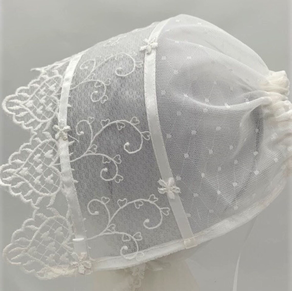 Lace Decorated Set (Overall and Bonnet), ecru (56) main image 1