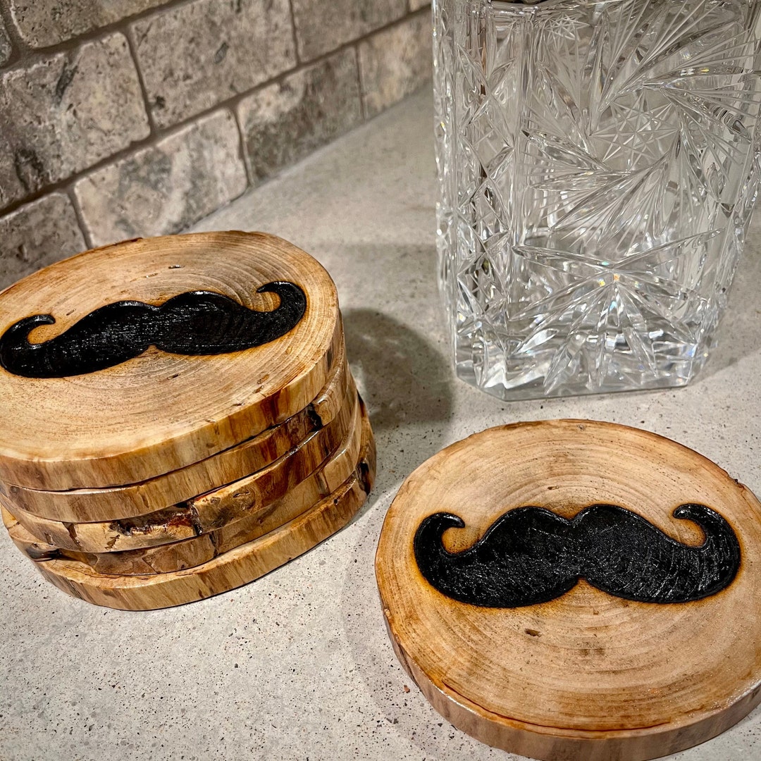 Moustache Wooden Coasters Handlebar Coasters Hipster Coasters Etsy