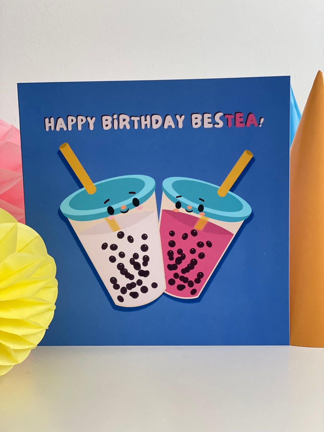 Bubble Tea Birthday Card Funny Best Friend Birthday Card Etsy