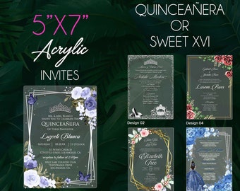 Quinceañera or Sweet Sixteen Acrylic Invites