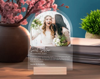 Personalized Soul Sister Definition Acrylic Plaque, Custom Photo Gift