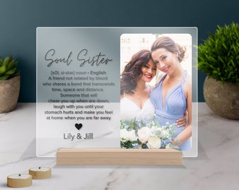 Personalized Soul Sister Acrylic Plaque, Custom Photo Gift