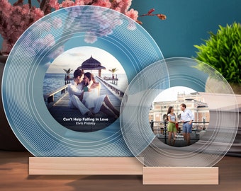Personalized Acrylic Music Vinyl Record: Custom Photo Gift with QR Code