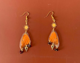 Orange Butterfly Sun Earrings