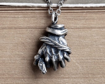 Handmade Sterling Silver Pendant Necklace Hand Carved Silver Pendant Everyday Glamour Handmade Sterling Silver Pendant Long Necklace
