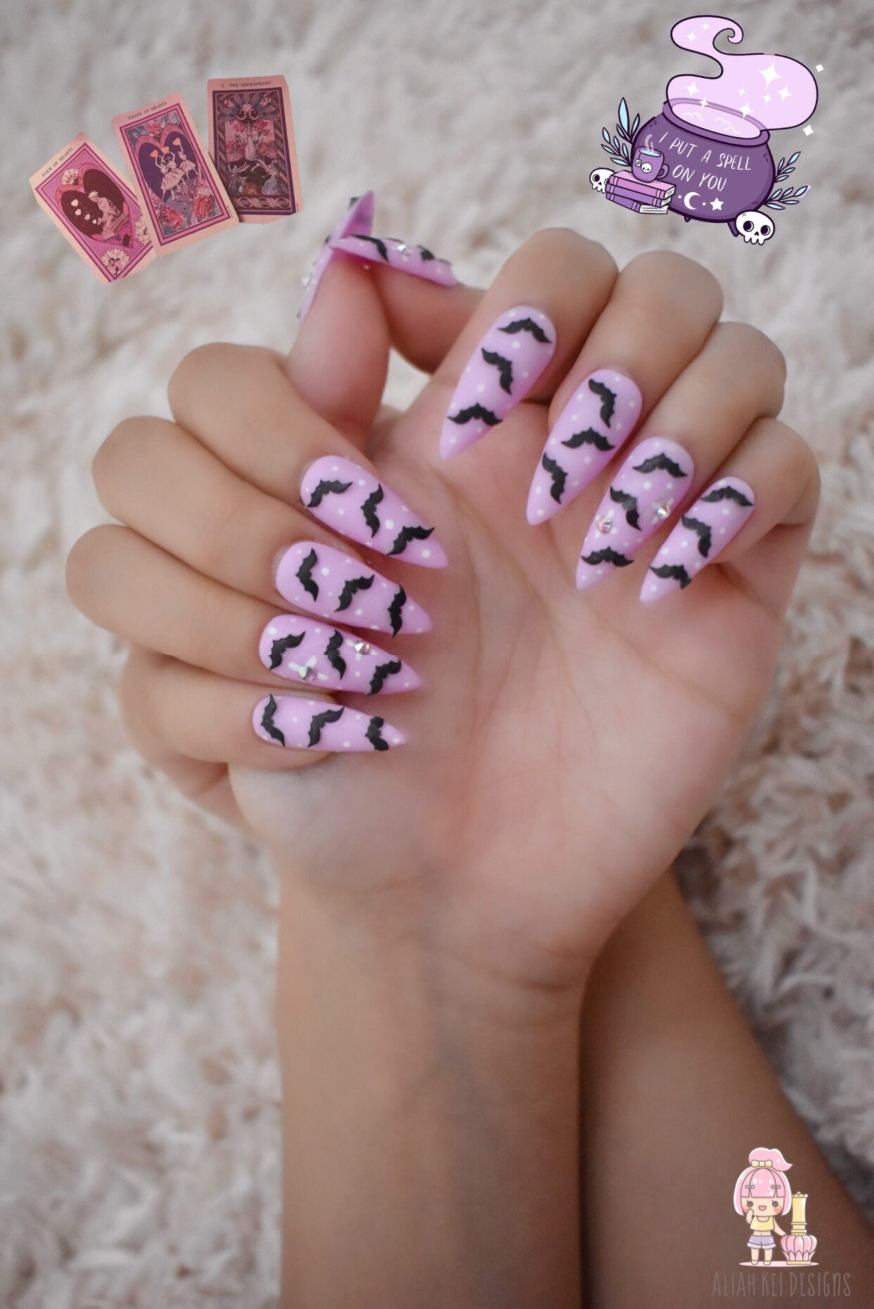 Matte Pink Purple Press On Nails Kawaii Nails Cute Nails Etsy Australia