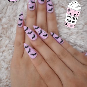 Matte Pink Purple Press On Nails Kawaii Nails Cute Nails Princess Nails Fake Nails Stiletto Nails Coffin Nails Swarovski Nails image 5