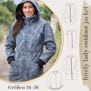 lovely lady outdoor jacket 34-56 sewing pattern ladies jacket vest coat softshell jacket boiled wool jacket ski jacket snowboard jacket outdoor jacket sewing