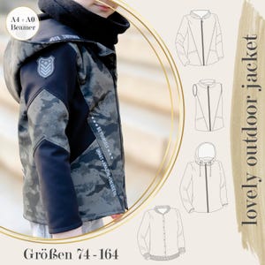 Sewing pattern lovely outdoor jacket BEAMER + A4 + A0 74-164 Jacket Vest Softshell Jacket Winter Jacket Walk Jacket Walk Vest Transitional Jacket Sewing
