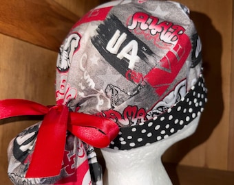 Alabama; Texas A&M; LSU ponytail scrub hat, anesthesia hat, nurses cap