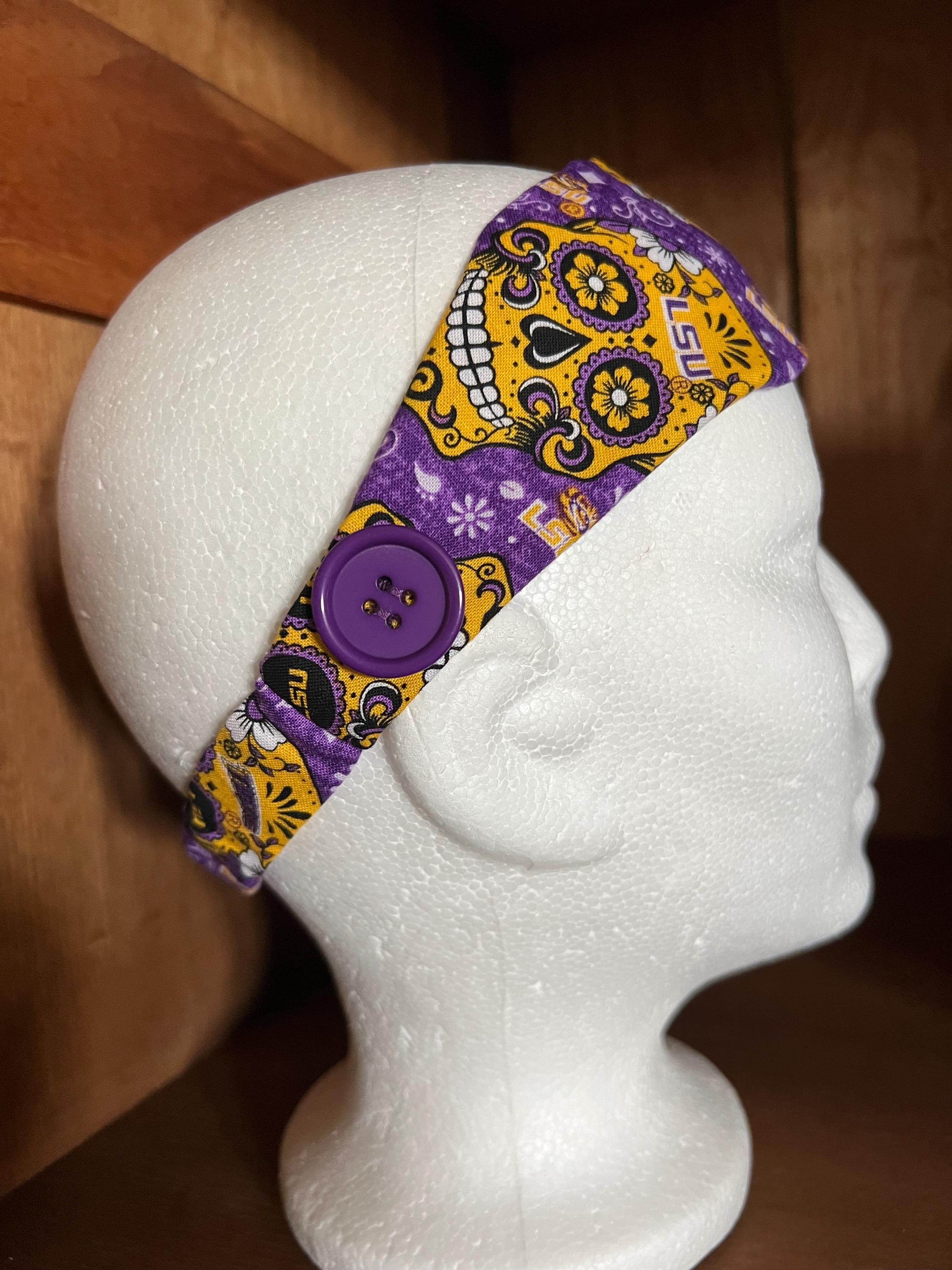 Beaded LSU White Headband + Purple & Jewel Accent Headbands - Set of 3 LSU Tigers 3 Pack Beaded Friendship Bracelet FOCO main image 4