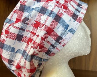 Euro Style OR scrub cap; anesthesia hat with cord lock
