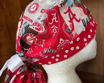 Alabama; Texas A&M; Georgia; LSU ponytail scrub hat, anesthesia hat, nurses cap