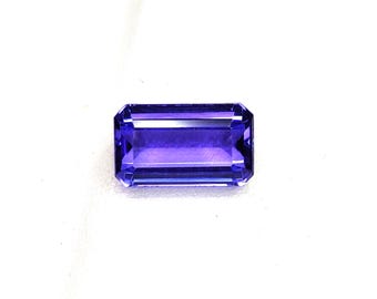 Tansanit Edelstein im Smaragdschliff - 4.82 ct Violett-Blauer Dezember Geburtsstein