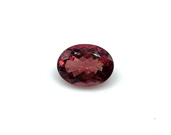 Natural Oval Pink Tourmaline Gemstone | Deep Raspberry October Birthstone Pendant Stone