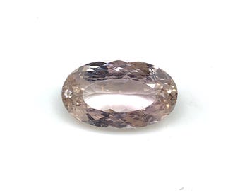 Natural Oval Kunzite Gemstone | Champagne Pink Faceted Crystal for Jewelry Making