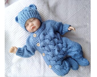 knitted baby snowsuit